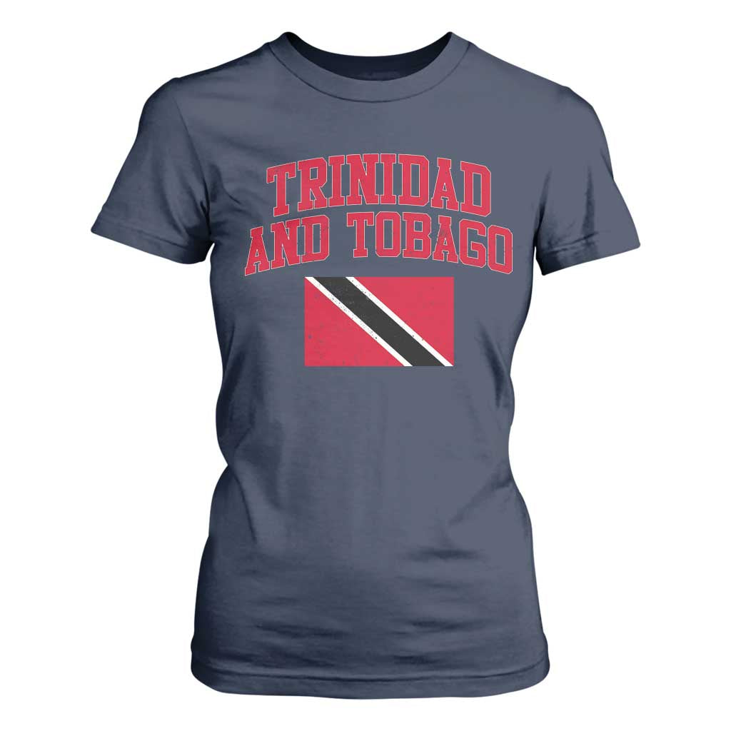 Trinidad And Tobago Athletic Throwback Design T Shirt For Women Vintage Trinidadian Flag
