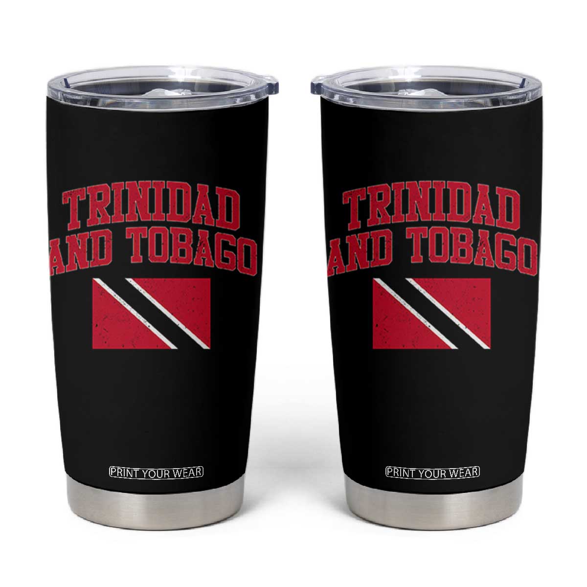 Trinidad And Tobago Athletic Throwback Design Tumbler Cup Vintage Trinidadian Flag