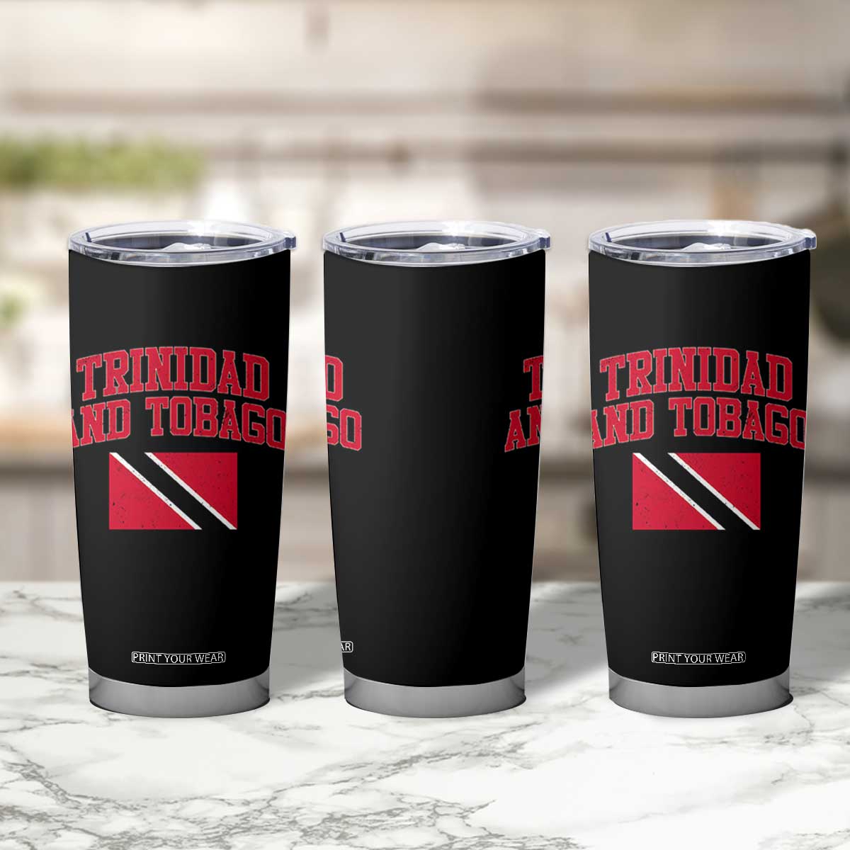 Trinidad And Tobago Athletic Throwback Design Tumbler Cup Vintage Trinidadian Flag