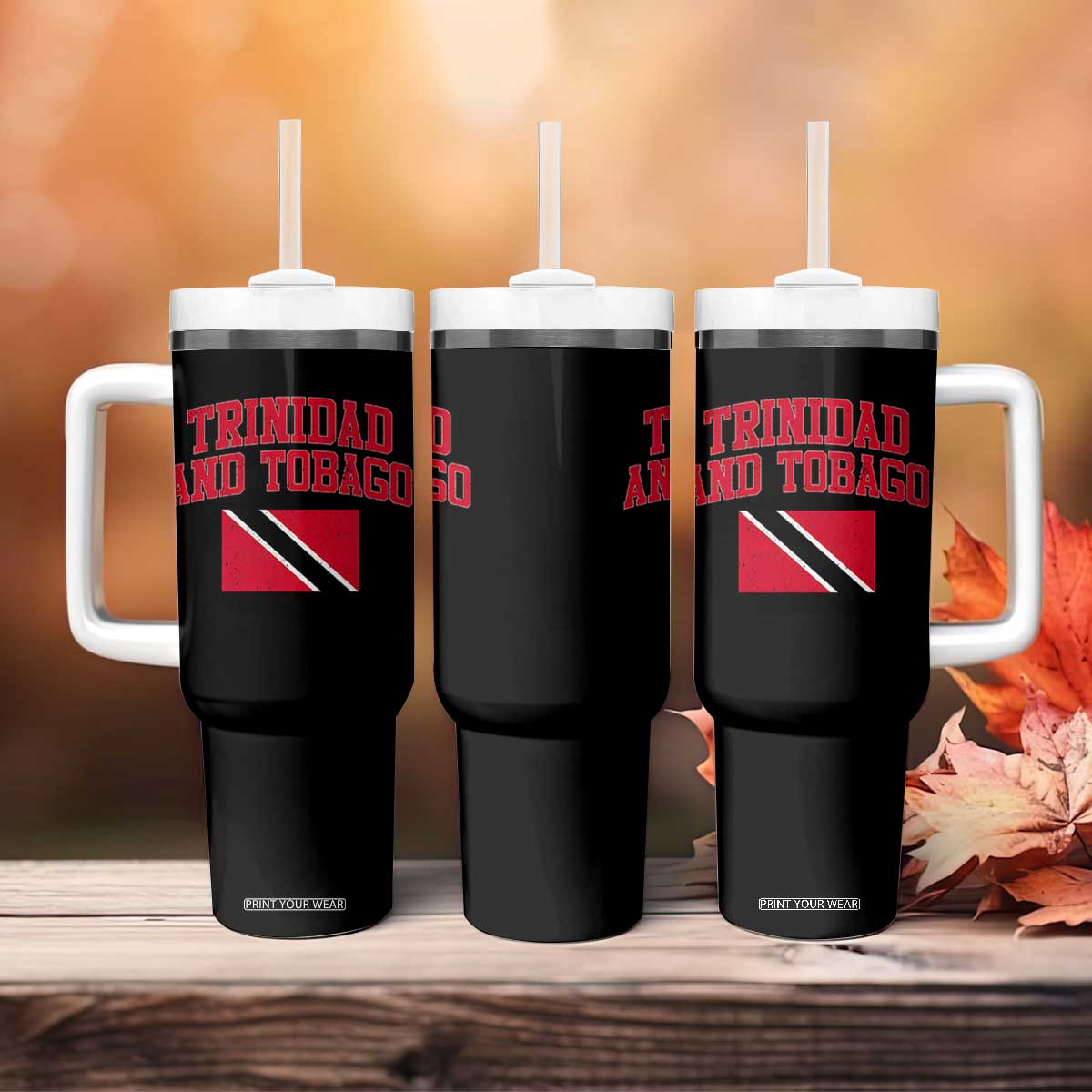 Trinidad And Tobago Athletic Throwback Design Tumbler With Handle Vintage Trinidadian Flag