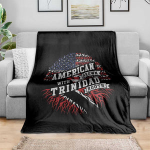 American Grown WIth Trinidad Roots Throw Blanket Proud Trinidadian and Tobagonian Americans