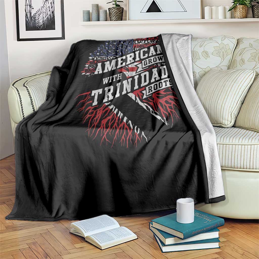 American Grown WIth Trinidad Roots Throw Blanket Proud Trinidadian and Tobagonian Americans