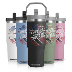 American Grown WIth Trinidad Roots Flip Straw Tumbler Proud Trinidadian and Tobagonian Americans