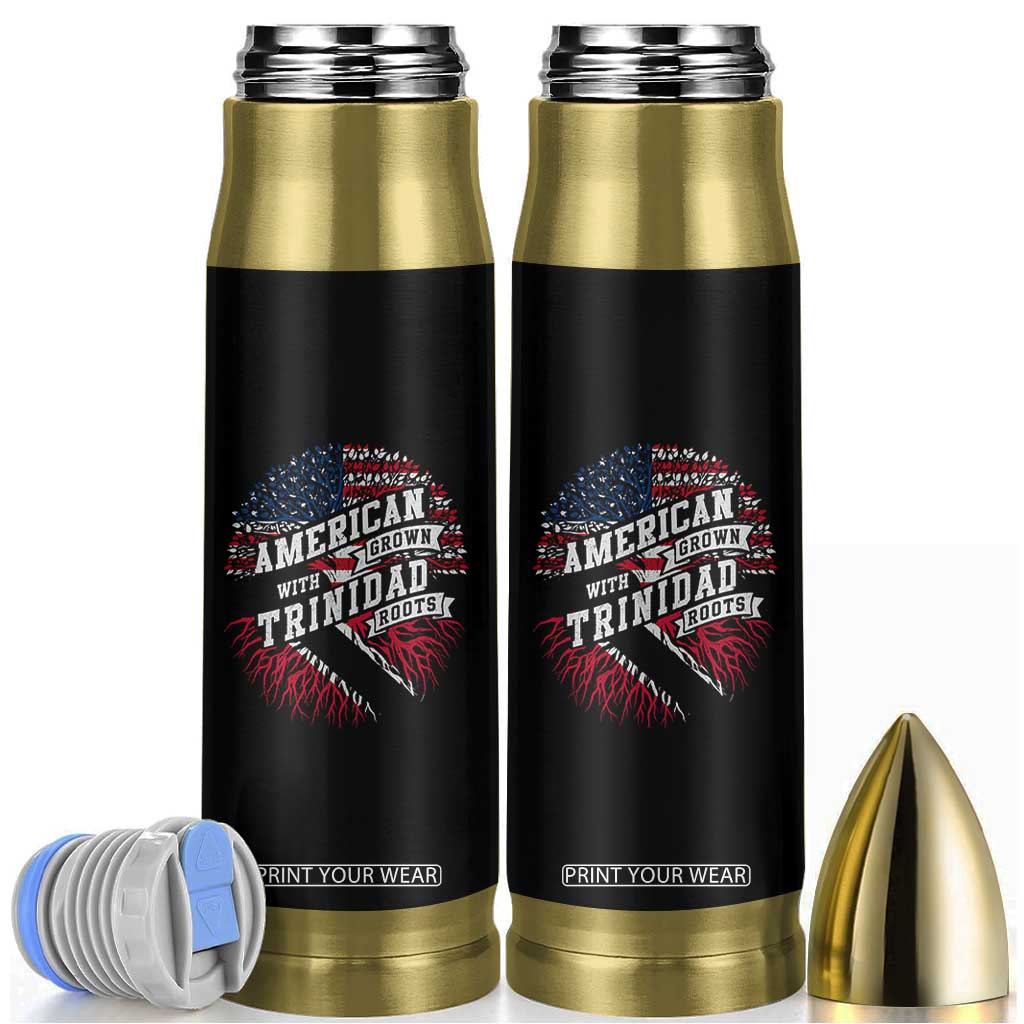American Grown WIth Trinidad Roots Bullet Tumbler Proud Trinidadian and Tobagonian Americans TS11 Black Print Your Wear