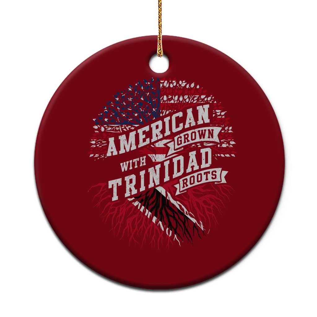 American Grown WIth Trinidad Roots Ceramic Ornament Proud Trinidadian and Tobagonian Americans TS11 1pc Red Print Your Wear
