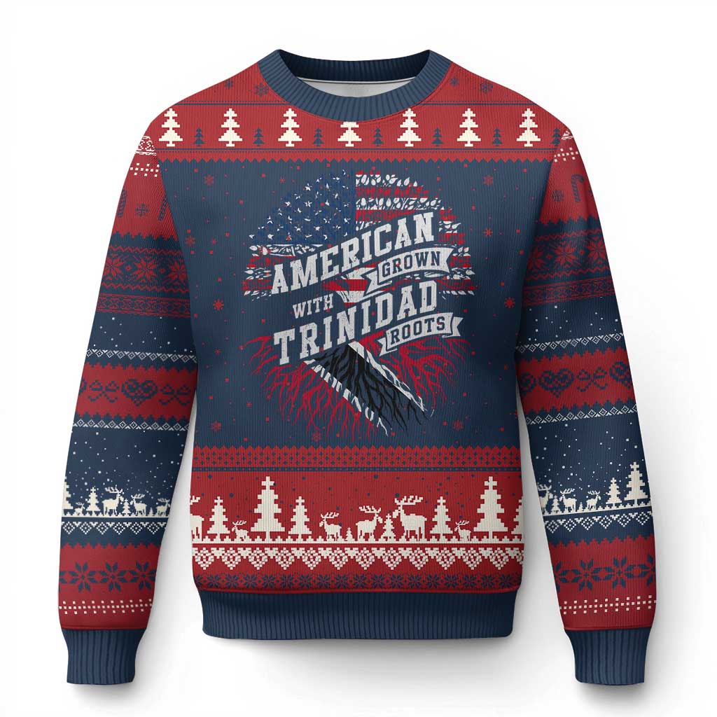 American Grown WIth Trinidad Roots Ugly Christmas Sweater Proud Trinidadian and Tobagonian Americans