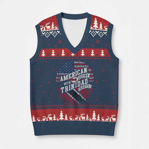 American Grown WIth Trinidad Roots V-Neck Knit Sweater Vest Proud Trinidadian and Tobagonian Americans
