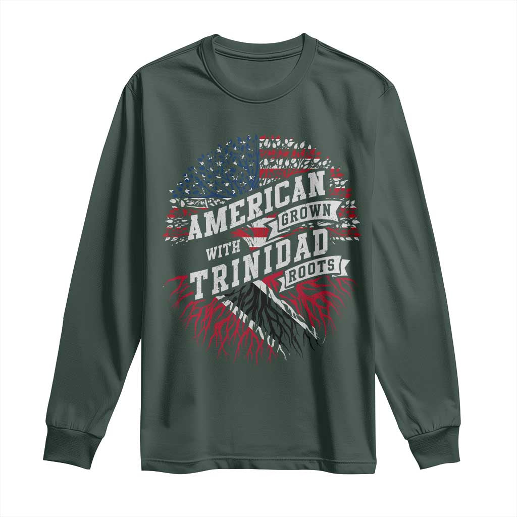 American Grown WIth Trinidad Roots Long Sleeve Shirt Proud Trinidadian and Tobagonian Americans