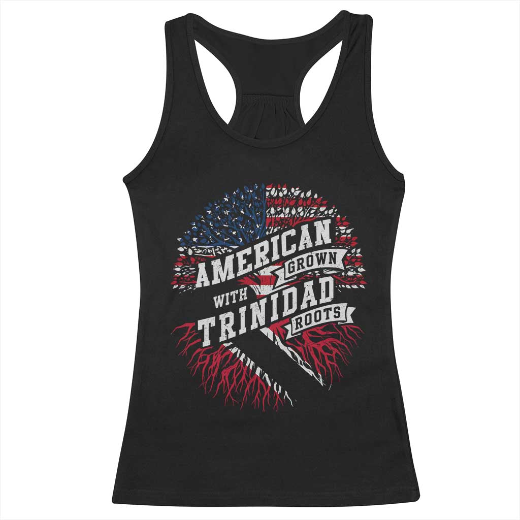 American Grown WIth Trinidad Roots Racerback Tank Top Proud Trinidadian and Tobagonian Americans TS11 Black Print Your Wear