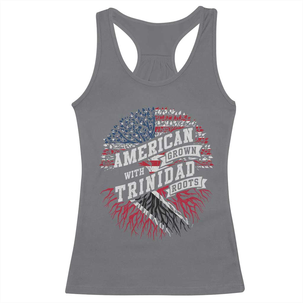 American Grown WIth Trinidad Roots Racerback Tank Top Proud Trinidadian and Tobagonian Americans