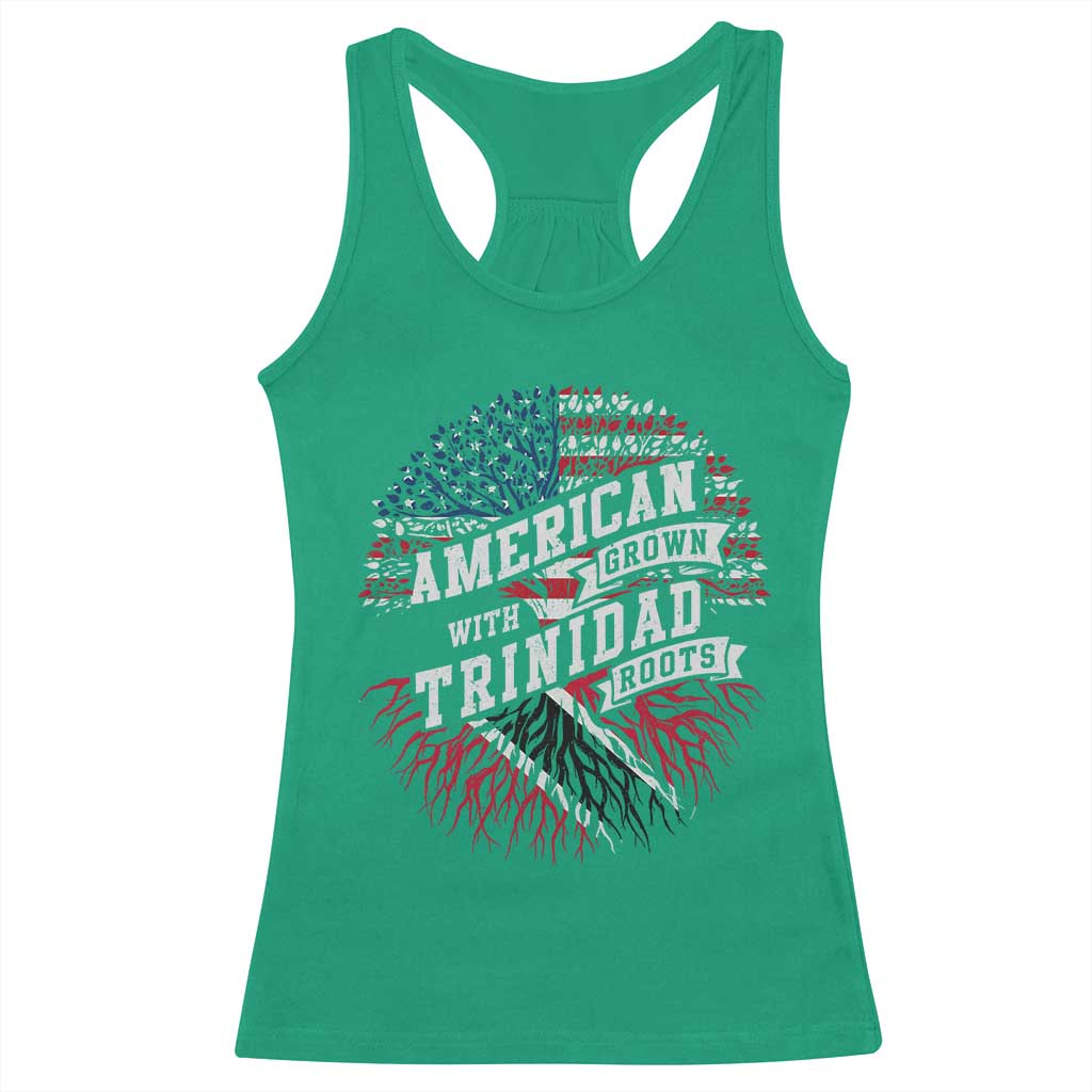 American Grown WIth Trinidad Roots Racerback Tank Top Proud Trinidadian and Tobagonian Americans