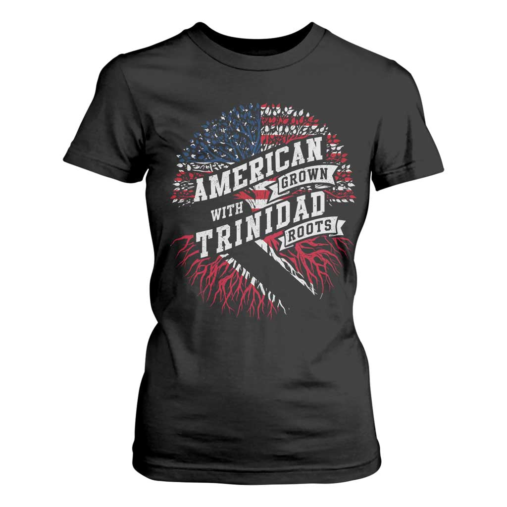 American Grown WIth Trinidad Roots T Shirt For Women Proud Trinidadian and Tobagonian Americans