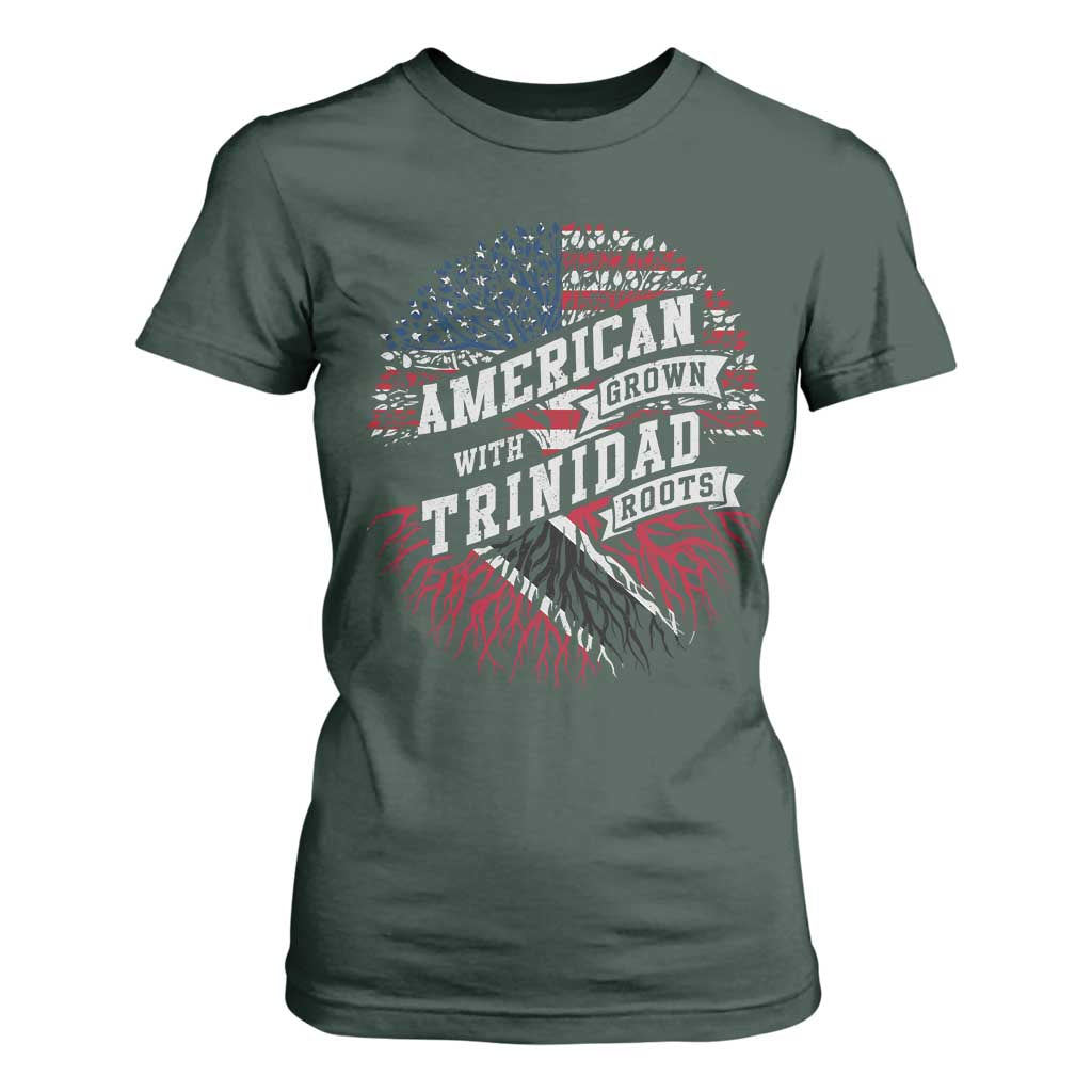 American Grown WIth Trinidad Roots T Shirt For Women Proud Trinidadian and Tobagonian Americans