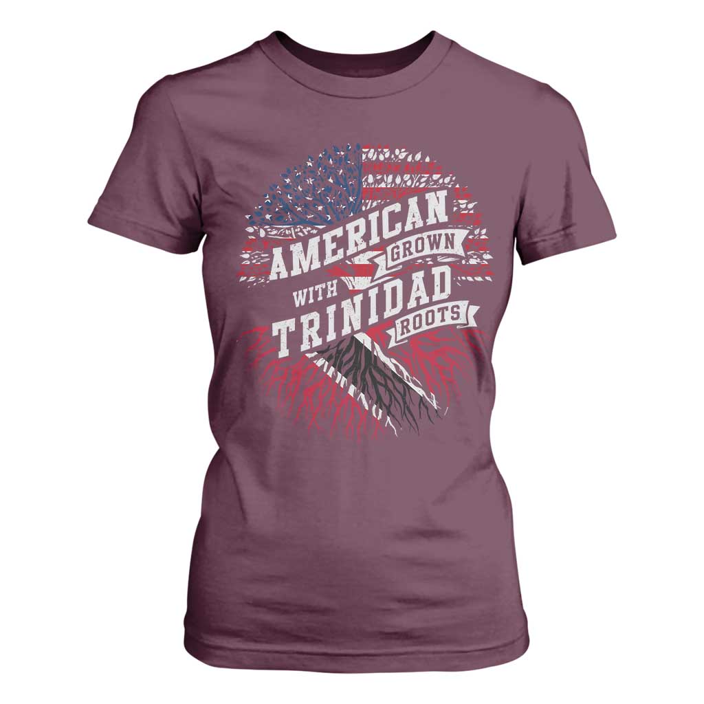American Grown WIth Trinidad Roots T Shirt For Women Proud Trinidadian and Tobagonian Americans