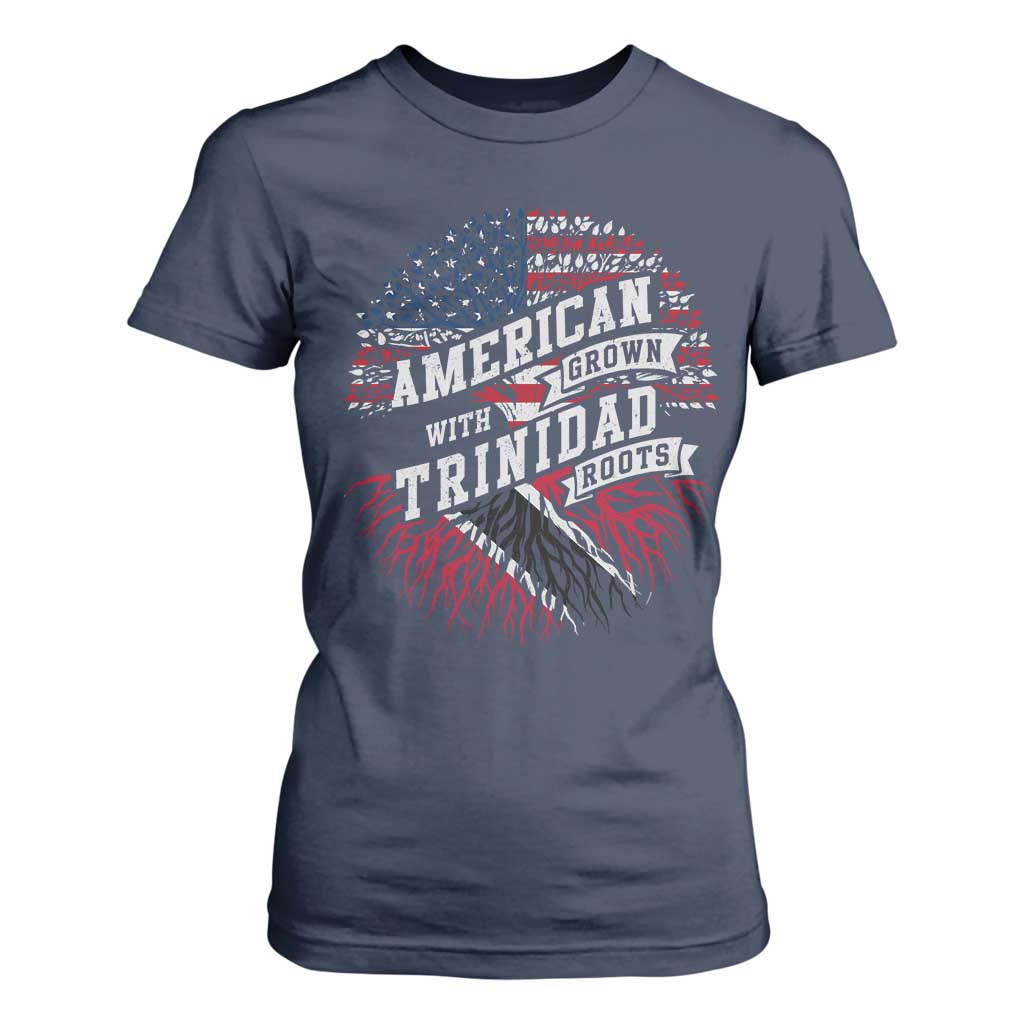 American Grown WIth Trinidad Roots T Shirt For Women Proud Trinidadian and Tobagonian Americans