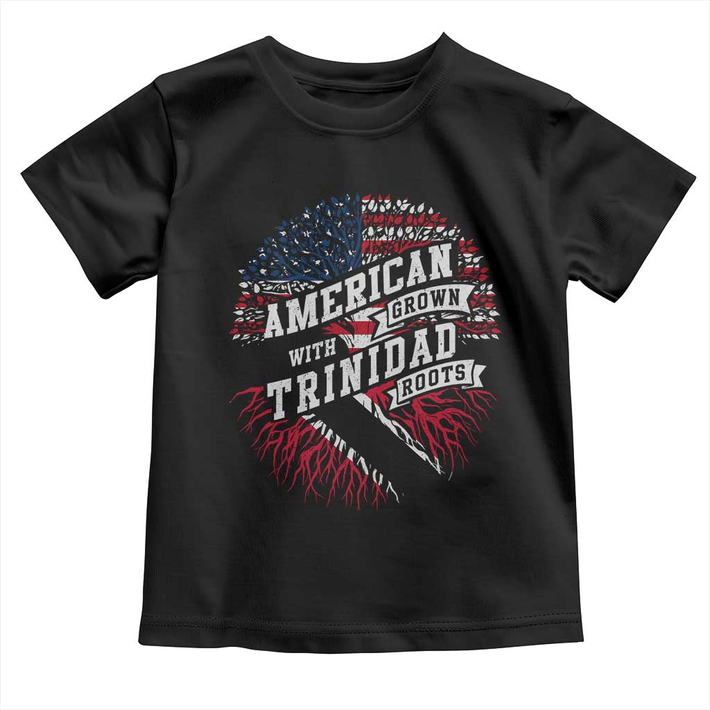 American Grown WIth Trinidad Roots Toddler T Shirt Proud Trinidadian and Tobagonian Americans TS11 Black Print Your Wear
