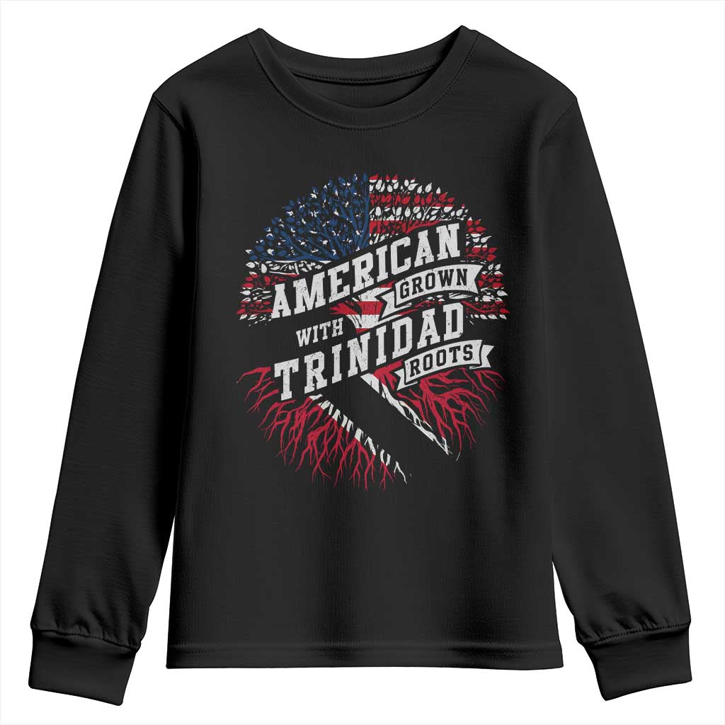 American Grown WIth Trinidad Roots Youth Sweatshirt Proud Trinidadian and Tobagonian Americans TS11 Black Print Your Wear