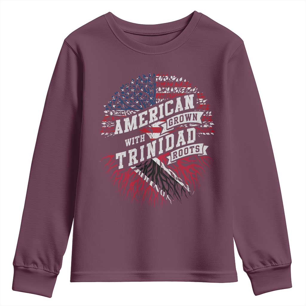 American Grown WIth Trinidad Roots Youth Sweatshirt Proud Trinidadian and Tobagonian Americans
