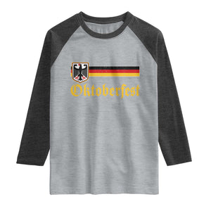 Oktoberfest German Bundesadler Coat of Arms Raglan Shirt Bavarian Drinking Festival