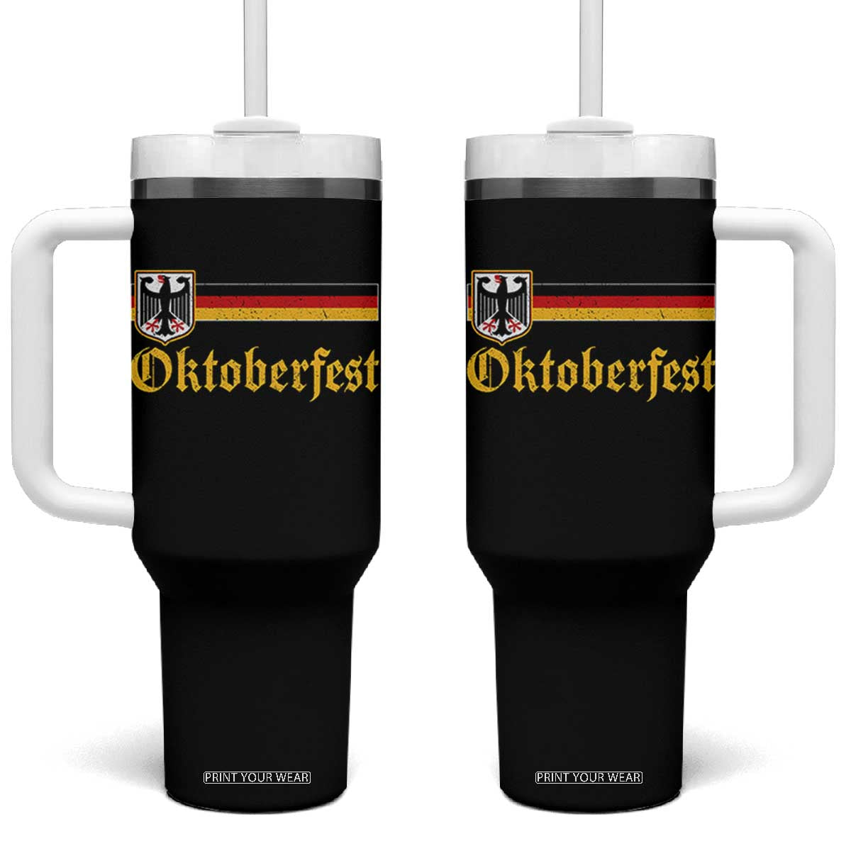 Oktoberfest German Bundesadler Coat of Arms Tumbler With Handle Bavarian Drinking Festival