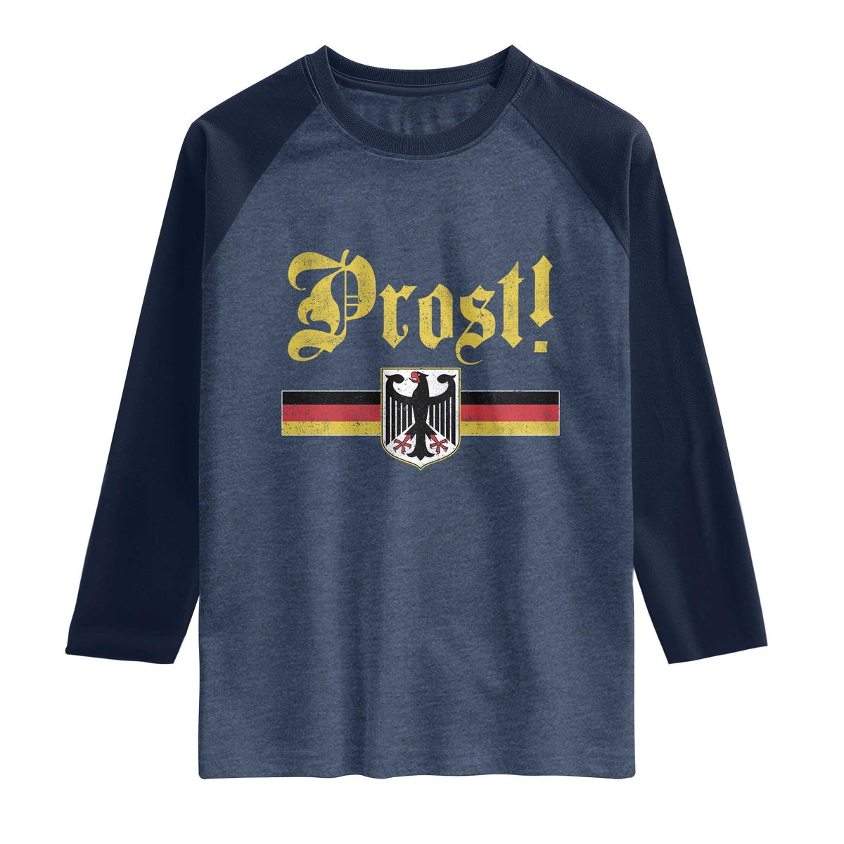 Prost Oktoberfest Beer Drinking Raglan Shirt German Flag Bundesadler Coat of Arms