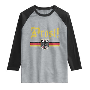 Prost Oktoberfest Beer Drinking Raglan Shirt German Flag Bundesadler Coat of Arms