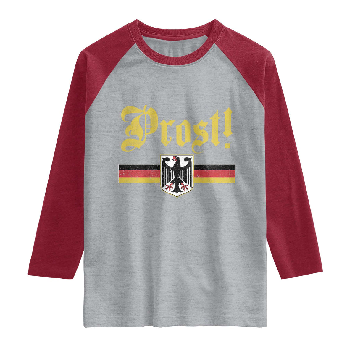 Prost Oktoberfest Beer Drinking Raglan Shirt German Flag Bundesadler Coat of Arms