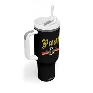 Prost Oktoberfest Beer Drinking Tumbler With Handle German Flag Bundesadler Coat of Arms