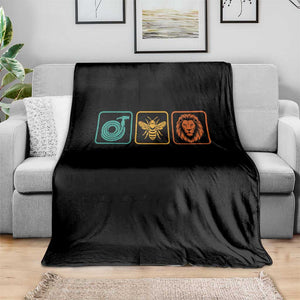 Hose Bee Lion Icons Funny Meme Retro Throw Blanket