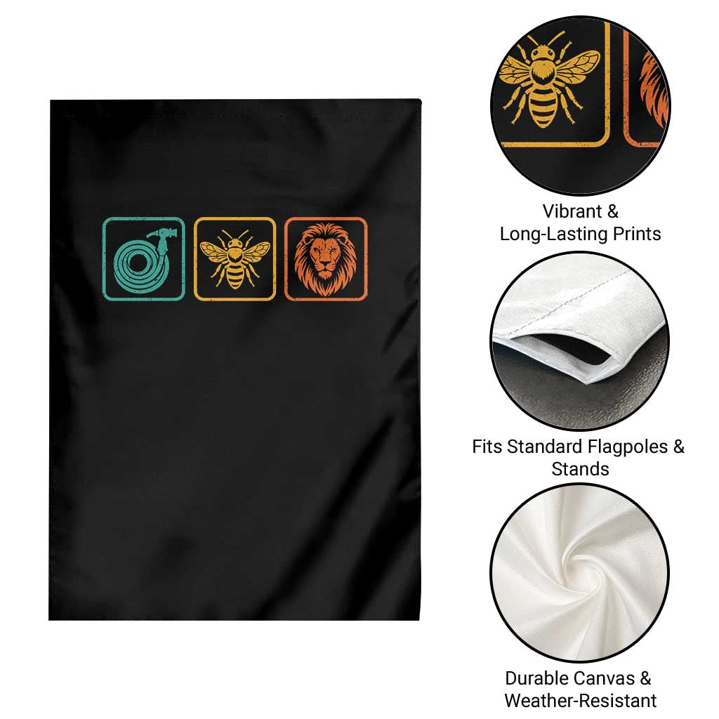 Hose Bee Lion Icons Funny Meme Retro Garden Flag