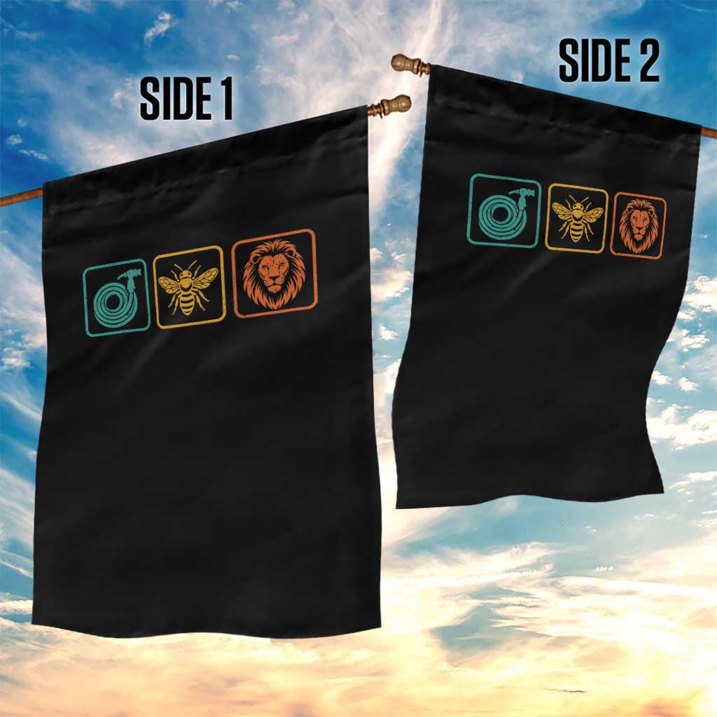 Hose Bee Lion Icons Funny Meme Retro Garden Flag