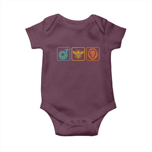 Hose Bee Lion Icons Funny Meme Retro Baby Onesie