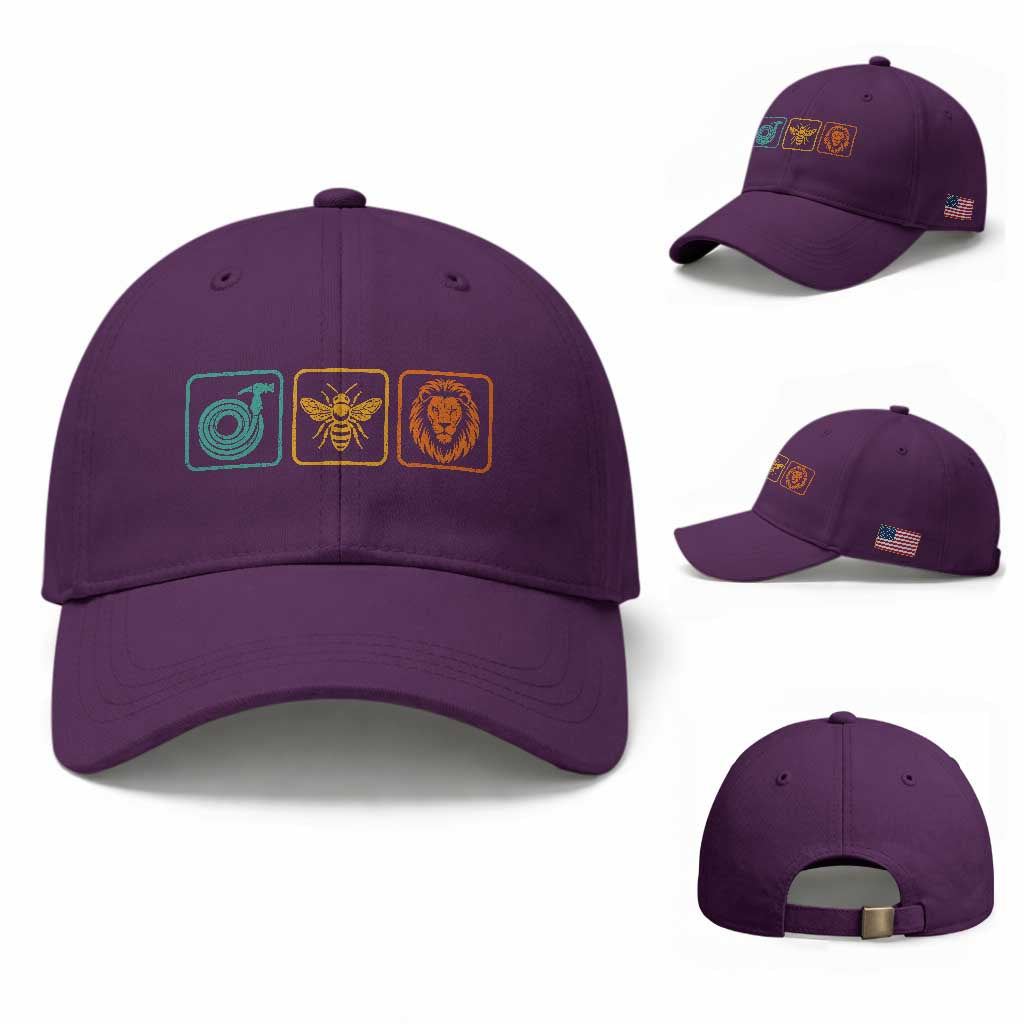 Hose Bee Lion Icons Funny Meme Retro Baseball Cap