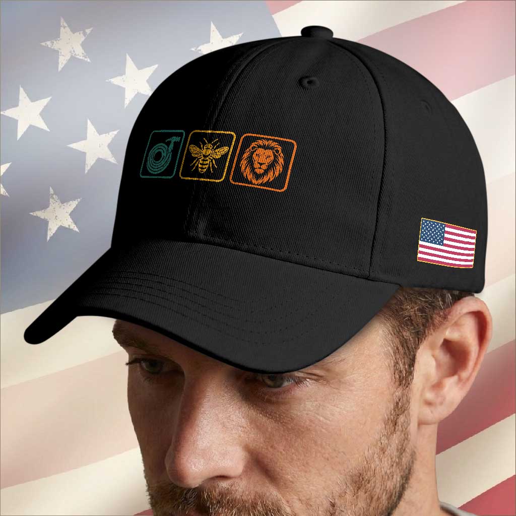 Hose Bee Lion Icons Funny Meme Retro Baseball Cap