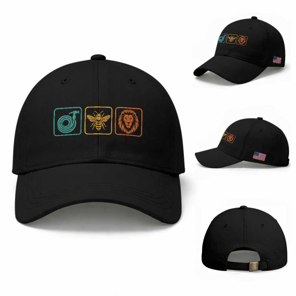 Hose Bee Lion Icons Funny Meme Retro Baseball Cap
