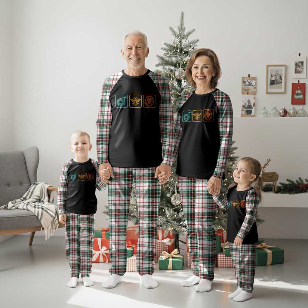 Hose Bee Lion Icons Funny Meme Retro Plaid Pajama Set