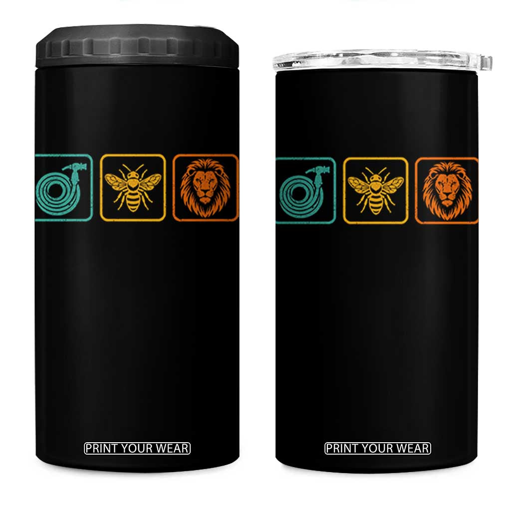 Hose Bee Lion Icons Funny Meme Retro 4 in 1 Can Cooler Tumbler