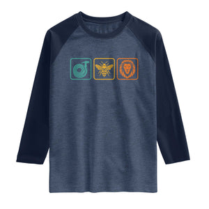 Hose Bee Lion Icons Funny Meme Retro Raglan Shirt