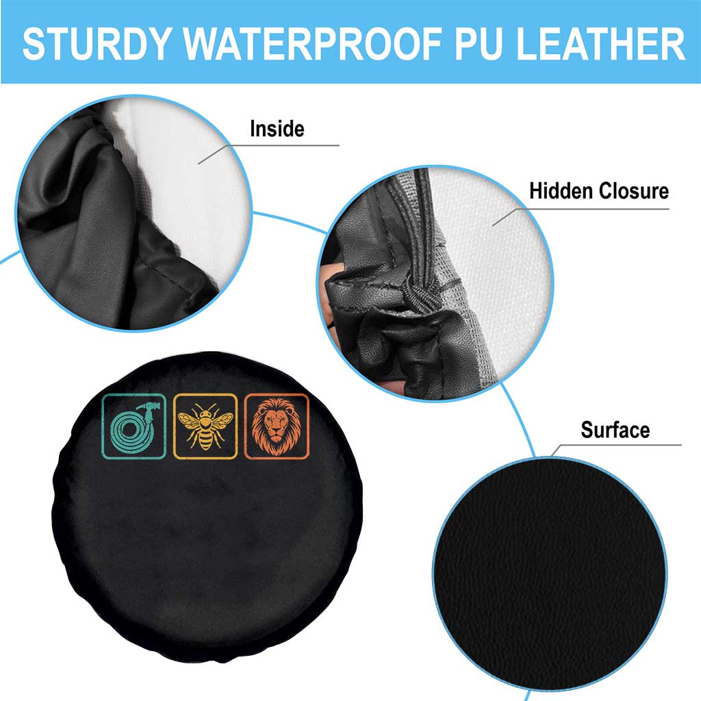 Hose Bee Lion Icons Funny Meme Retro Spare Tire Cover