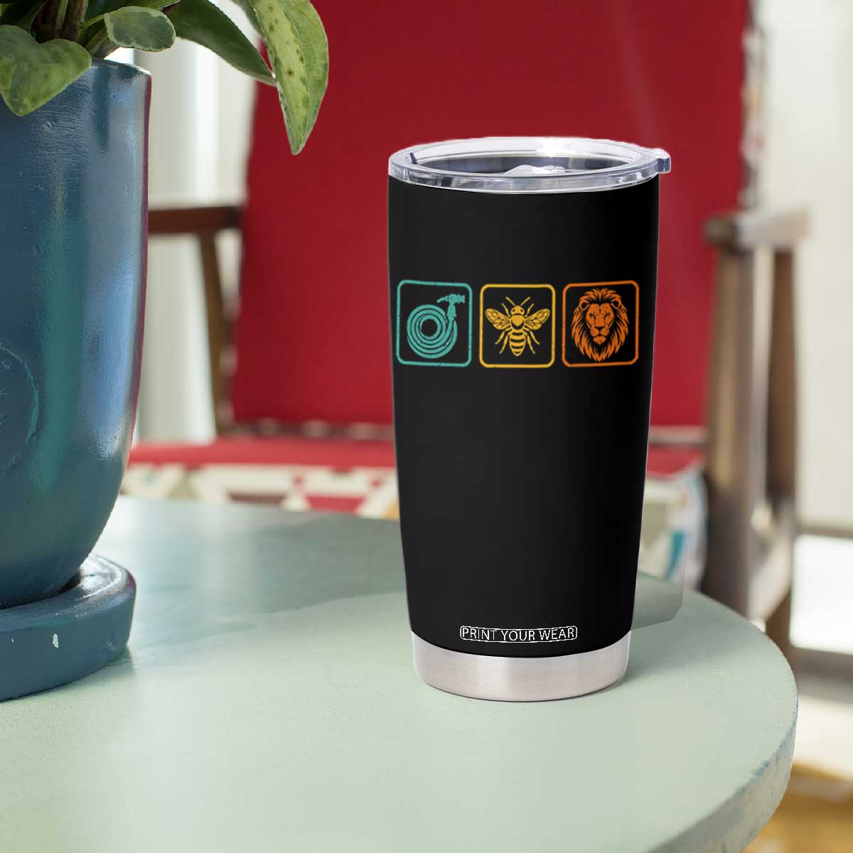 Hose Bee Lion Icons Funny Meme Retro Tumbler Cup