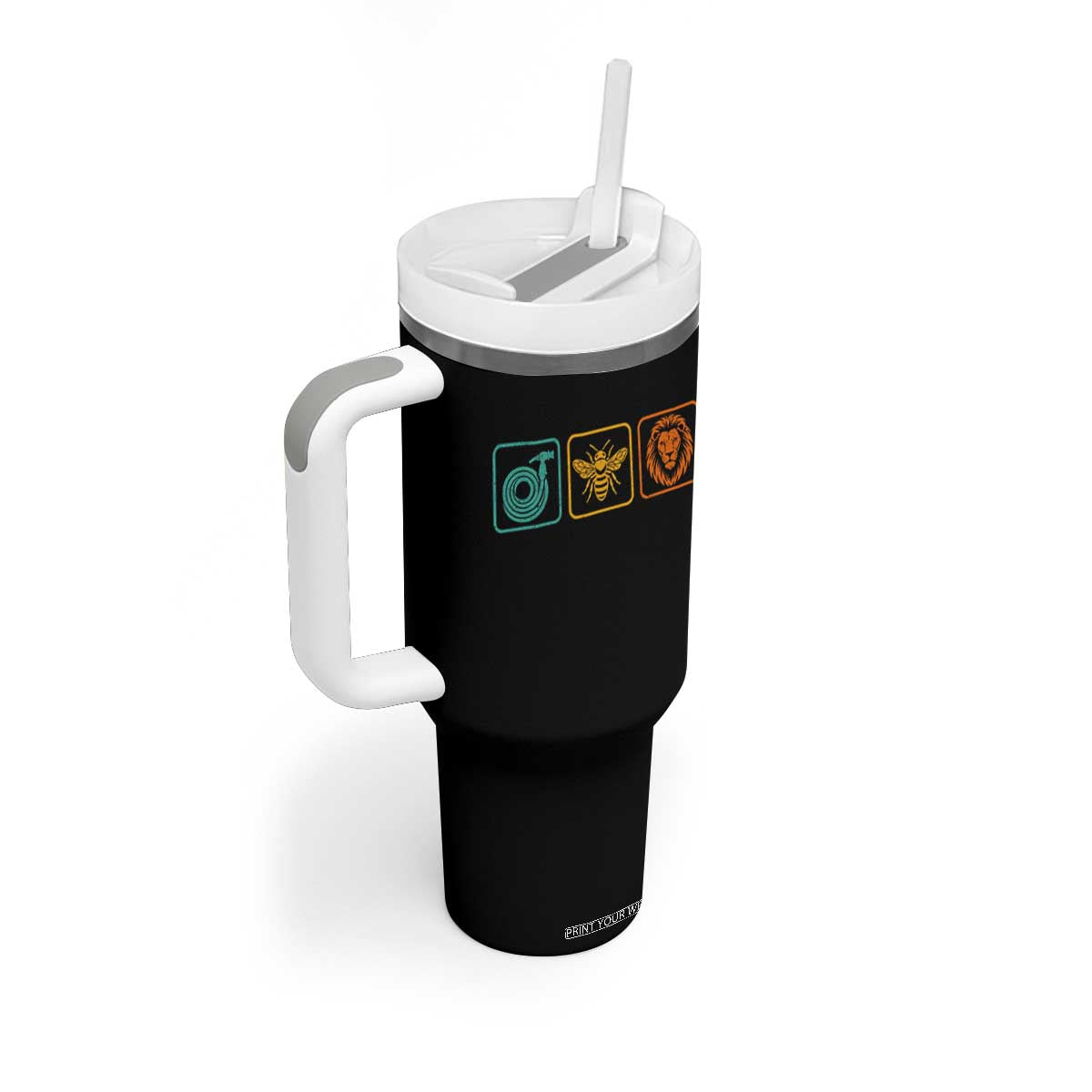 Hose Bee Lion Icons Funny Meme Retro Tumbler With Handle