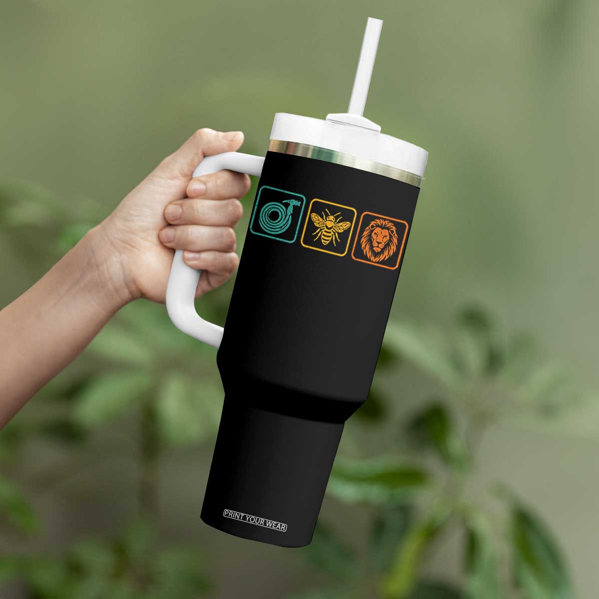 Hose Bee Lion Icons Funny Meme Retro Tumbler With Handle