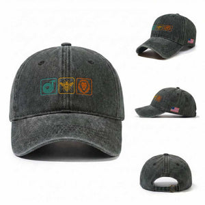 Hose Bee Lion Icons Funny Meme Retro Washed Cotton Baseball Cap