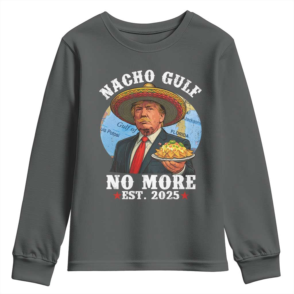 Funny Trump Nacho Gulf No More Youth Sweatshirt Political Satire TS11 Dark Heather Print Your Wear