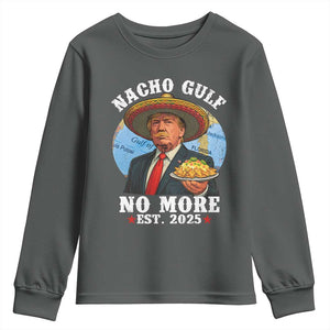 Funny Trump Nacho Gulf No More Youth Sweatshirt Political Satire TS11 Dark Heather Print Your Wear