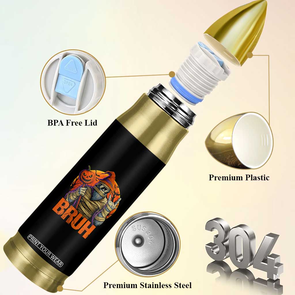 Funny Halloween Bigfoot Bullet Tumbler Bruh Spooky Mummy Sasquatch Jack O Lantern TS11 Print Your Wear