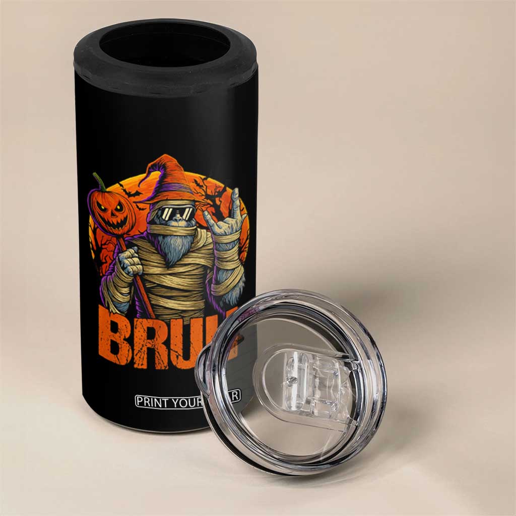 Funny Halloween Bigfoot 4 in 1 Can Cooler Tumbler Bruh Spooky Mummy Sasquatch Jack O Lantern TS11 Print Your Wear