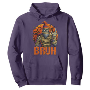 Funny Halloween Bigfoot Hoodie Bruh Spooky Mummy Sasquatch Jack O Lantern TS11 Purple Print Your Wear