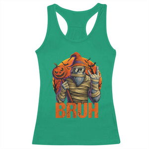 Funny Halloween Bigfoot Racerback Tank Top Bruh Spooky Mummy Sasquatch Jack O Lantern TS11 Irish Green Print Your Wear