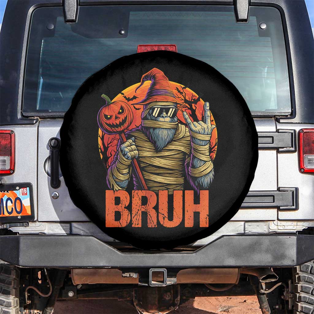 Funny Halloween Bigfoot Spare Tire Cover Bruh Spooky Mummy Sasquatch Jack O Lantern TS11 No hole Black Print Your Wear